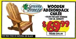 Ollie's SARASOTA BREEZE WOODEN ADIRONDACK CHAIR offer