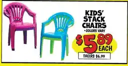 Ollie's KIDS' STACK CHAIRS offer
