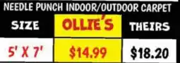Ollie's NEEDLE PUNCH INDOOR/OUTDOOR CARPET offer