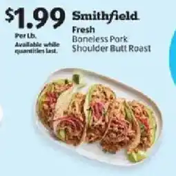 Aldi Smithfield Fresh Boneless Pork Shoulder Butt Roast offer