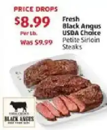 Aldi Fresh Black Angus USDA Choice Was $9.99 Petite Sirloin Steaks offer