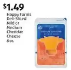 Aldi Happy Farms Deli-Sliced Mild or Medium Cheddar Cheese offer