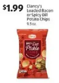 Aldi Clancy's Loaded Bacon or Spicy Dill Potato Chips offer