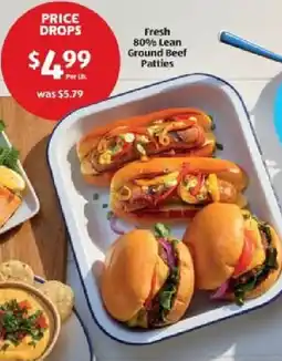 Aldi Fresh 80% Lean Ground Beef Patties offer