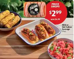 Aldi Mild or Hot Italian Sausage offer