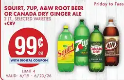 Smart & Final SQUIRT, 7UP, A&W ROOT BEER OR CANADA DRY GINGER ALE offer
