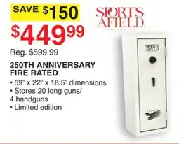 Dunham's Sports SPORTS AFIELD 250TH ANNIVERSARY FIRE RATED offer