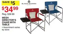 Dunham's Sports BLACK SIERRA MESH DIRECTOR'S CHAIR WITH TABLE offer