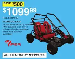 Dunham's Sports VIPER VK200 GO-KART offer