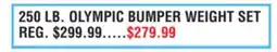 Dunham's Sports 250 LB. OLYMPIC BUMPER WEIGHT SET offer