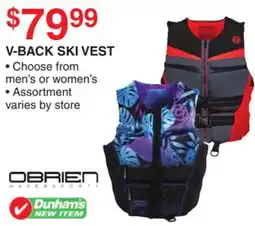 Dunham's Sports OBRIEN V-BACK SKI VEST offer