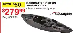 Dunham's Sports SUN DOLPHIN MARQUETTE 10' SIT-ON ANGLER KAYAK offer
