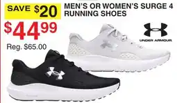 Dunham's Sports UNDER ARMOUR MEN'S OR WOMEN'S SURGE 4 RUNNING SHOES offer