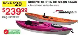 Dunham's Sports GROOVE 10 SIT-IN OR SIT-ON KAYAK offer