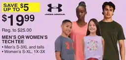Dunham's Sports UNDER ARMOUR MEN'S OR WOMEN'S TECH TEE offer