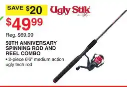 Dunham's Sports UGLY STIK 50TH ANNIVERSARY SPINNING ROD AND REEL COMBO offer