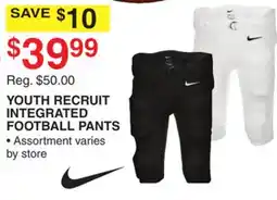 Dunham's Sports NIKE YOUTH RECRUIT INTEGRATED FOOTBALL PANTS offer