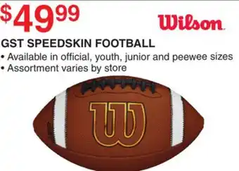 Dunham's Sports WILSON GST SPEEDSKIN FOOTBALL offer