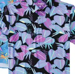 Dunham's Sports BLACK/PINK BLUE LEAVES POLO offer