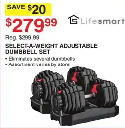 Dunham's Sports LIFESMART SELECT-A-WEIGHT ADJUSTABLE DUMBBELL SET offer