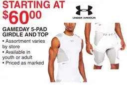 Dunham's Sports UNDER ARMOUR GAMEDAY 5-PAD GIRDLE AND TOP offer