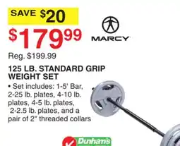 Dunham's Sports MARCY 125 LB. STANDARD GRIP WEIGHT SET offer
