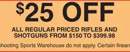 Dunham's Sports RIFLES AND SHOTGUNS offer