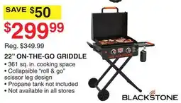 Dunham's Sports BLACKSTONE 22 ON-THE-GO GRIDDLE offer