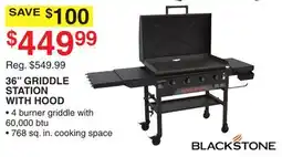 Dunham's Sports BLACKSTONE 36 GRIDDLE STATION WITH HOOD offer