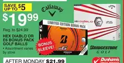 Dunham's Sports HEX DIABLO OR E6 BONUS PACK GOLF BALLS offer
