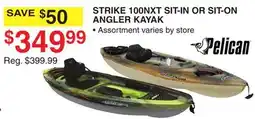 Dunham's Sports PELICAN STRIKE 100NXT SIT-IN OR SIT-ON ANGLER KAYAK offer