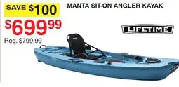 Dunham's Sports LIFETIME MANTA SIT-ON ANGLER KAYAK offer