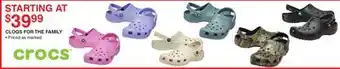 Dunham's Sports CROCS CLOGS FOR THE FAMILY offer