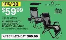 Dunham's Sports BLACK SIERRA XL SHADE OR XL DELUXE ZERO GRAVITY LOUNGER offer