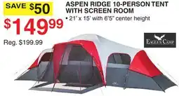 Dunham's Sports EAGLES CAMP ASPEN RIDGE 10-PERSON TENT WITH SCREEN ROOM offer