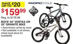 Dunham's Sports BOYS' 20 VORTAX OR 20 GRANITE BIKE offer