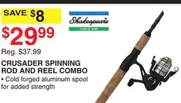 Dunham's Sports SHAKESPEARE CRUSADER SPINNING ROD AND REEL COMBO offer