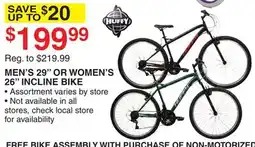 Dunham's Sports HUFFY MEN'S 29 OR WOMEN'S 26 INCLINE BIKE offer