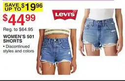 Dunham's Sports LEVI'S WOMEN'S 501 SHORTS offer