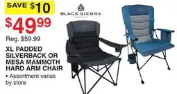 Dunham's Sports BLACK SIERRA XL PADDED SILVERBACK OR MESA MAMMOTH HARD ARM CHAIR offer
