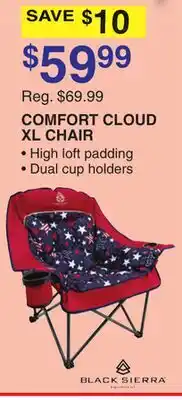 Dunham's Sports BLACK SIERRA COMFORT CLOUD XL CHAIR offer