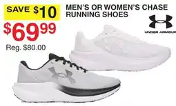 Dunham's Sports UNDER ARMOUR MEN'S OR WOMEN'S CHASE RUNNING SHOES offer