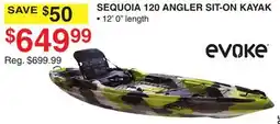 Dunham's Sports EVOKE SEQUOIA 120 ANGLER SIT-ON KAYAK offer