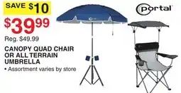 Dunham's Sports PORTAL CANOPY QUAD CHAIR OR ALL TERRAIN UMBRELLA offer