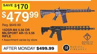 Dunham's Sports 15DSR-M4 5.56 OR MILSPORT AR-15 5.56 RIFLE offer