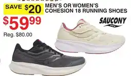 Dunham's Sports SAUCONY MEN'S OR WOMEN'S COHESION 18 RUNNING SHOES offer