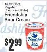 Key Food Friendship Sour Cream offer