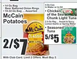 Key Food McCain Potatoes offer