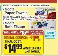 Key Food Scott Bath Tissue offer