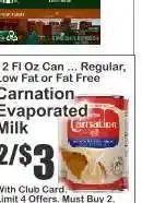Key Food Carnation Evaporated Milk offer